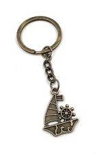 Portachiavi Veliero Con Timone Bronzo Metallo Charm