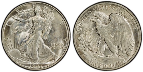 1941 walking liberty - walking, mezzo