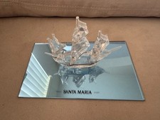 Statuina SWAROVSKI Santa Maria barca a vela con specchio ritirata
