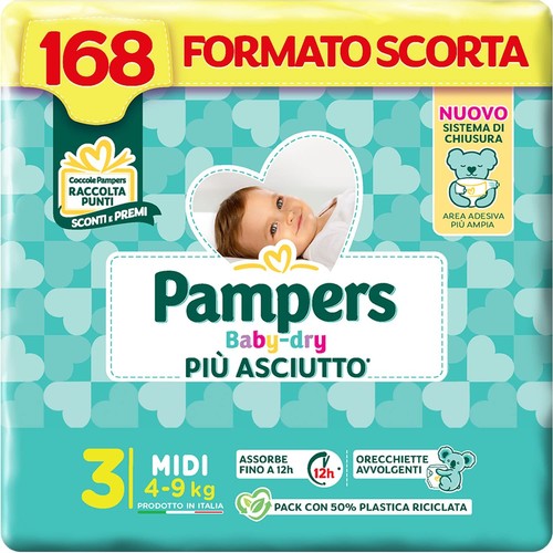 Pampers baby dry midi - dry, 168