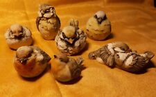 Lotto di 7 splendidi uccellini in polvere di marmo, marca Artefice Ottanta