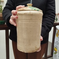 ANTICA CAPASA PUGLIESE TERRACOTTA SMALTATA DI GROTTAGLIE VASO ANFORA GIARA 800