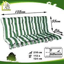 Cuscino per Dondolo truciolo 3 Posti 135 Cm Bianco/Verde