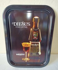 Vassoio vintage pubblicitario Amaro Del Frate Diesus