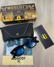 MOSCOT Lemtosh Nero Occhiali Da Sole Lente Blu Taglia MEDIUM 46