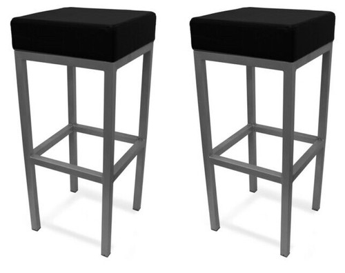 Sgabello bar ecopelle nero