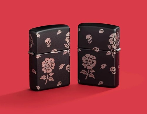 Zippo flower skulls - flower,