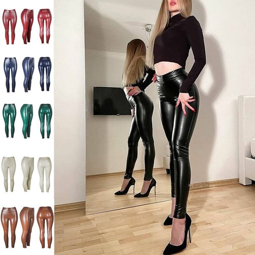 Leggings donna pelle skinny - , pu
