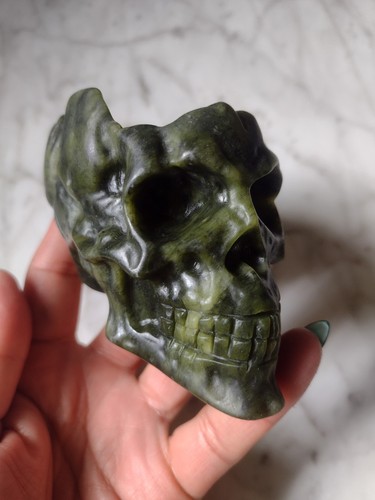 Jade skull bowl carving - jade,
