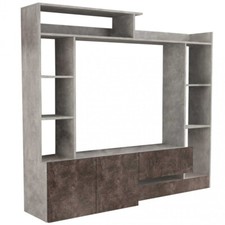 PARETE ATTREZZATA SOGGIORNO MOBILE TV LIVING MODERNO GRIGIO 180x42x165 MOD.ENTRY