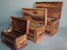 Set 3 Bauli In Legno Massello