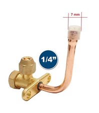RUBINETTO DI SERVIZIO VALVOLA TRE VIE 1/4 SAE 90°CLIMATIZZATORE UNITA' ESTERNA