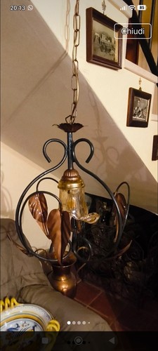 Lampadario vintage ferro - lampadario,