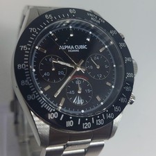 Orologio Uomo Alpha CUBIC HOMME Cronografo Tachimetro 10ATM Impermeabile