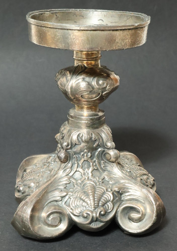 Vecchio argentato candelabro - argentato,