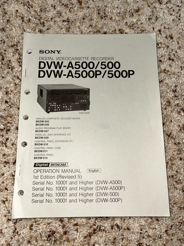 Sony dvw a500 - sony, dvw-a500