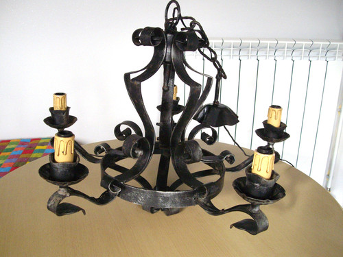 Lampadario ferro battuto - lampadario,