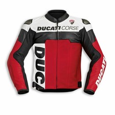 Nuova giacca in pelle Ducati Corse 1 moto racing biker, giacca in pelle bici da corsa MotoGP.