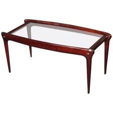 Walnut and Glass Top Cocktail