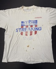 T-shirt vintage anni 50 60 Streaking Team THRASHED USA Distressed Hippie Punk L
