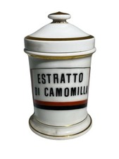 Antico barattolo vaso porcellana farmacia ottocento Ginori Estratto di camomilla