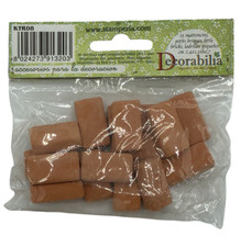 15 MATTONI COCCIO DECOUPAGE MINIATURE DECORAZIONE TERRACOTTA MODELLISMO