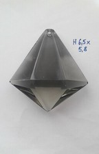 Goccia Cristallo Fumè per Ricambio Restauro Lampadari Antichi,Prisma H6,5 cm #17