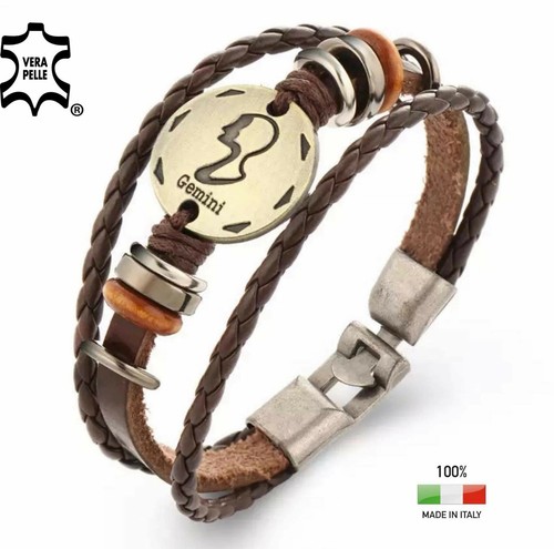 Bracciale zodiaco simil cuoio - zodiaco, cuoio-