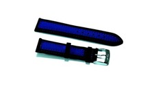 Cinturino orologio in tessuto cordura imbottito 20mm nero blu tipo sector s20b