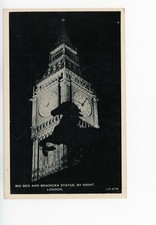 Big Ben and Boadicea Statue by night London C123