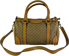 70's GUCCI Beige Canvas Tan