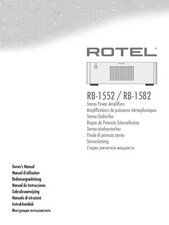 Rotel RB-1582 Amplificatore Manuale Istruzioni Proprietario
