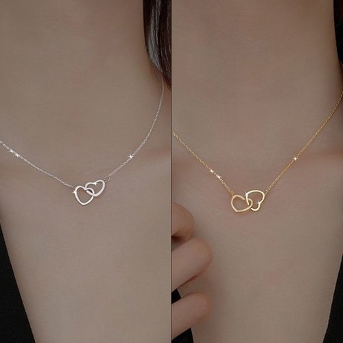 Collana cuore doppio anello