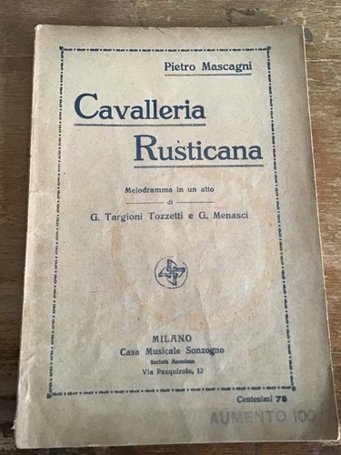 Libretto opera cavalleria - d'opera,