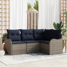 Garden Sofa Set Grey Poly