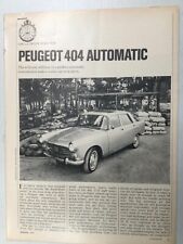 Articolo PeugeotArt37 Test Stradale 1967 Peugeot 404 Automatico Marzo 1967 4 pagine