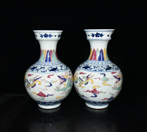 Coppia vaso modello drago