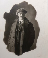 CARTOLINA RITRATTO D'EPOCA UOMO IN ABITO ELEGANTE