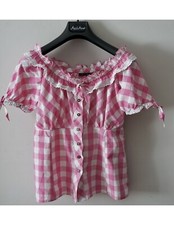 CAMICIA  TIROLESE QUADRETTI ROSA  tg 46/48it.