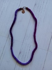 COLLANA  MAGLIA LANA TRICOT  TRICOTIN I-CORD CHIUSURA RAME