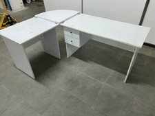 scrivania angolare bianca in legno con cassetti 126x60 e 72x60