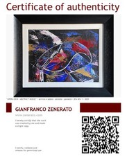 QUADRO GIANFRANCO ZENERATO ACRILICO/SABBIA  45x55 ABSTRACT MOUSE 