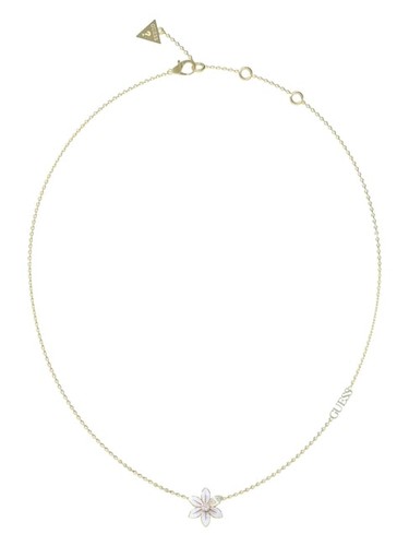 Collana guess white lotus - white, oro
