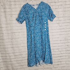 Maxi abito donna estivo GRECERELLE taglia M blu boho floreale midi cocktail dress