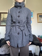 Cappotto Grigio Donna Fenchurch S  Lana Con Pelliccia Sintetica Interna Nera