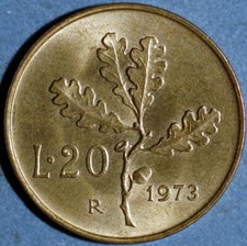 Italia 20 Lire 1973 KM# 97