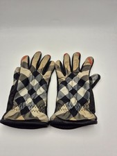 Burberry Guanti Donna Check in Pelle e Tessuto – Taglia 7