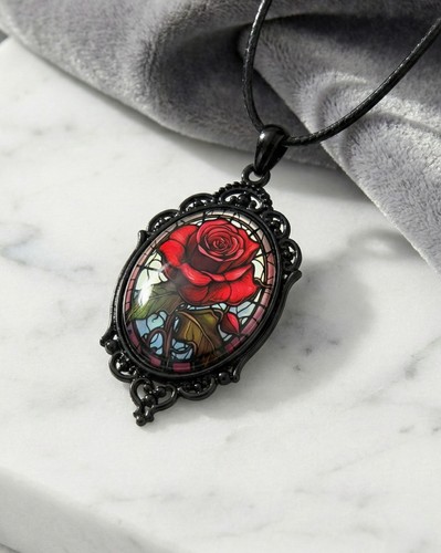 Collana gothic rose ciondolo - rose,