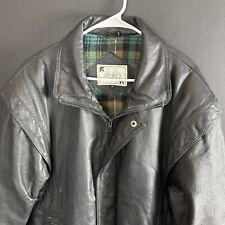 Giacca pelle nera vintage fase 2 taglia 40 foderata bomber cappotto patina biker