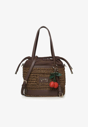 V73 borsa marrone - marrone, raffia